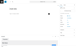 Page screenshot: Add Post ‹ Test site — WordPress