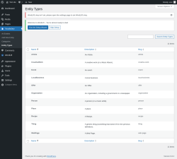 Page screenshot: Vocabulary → Entity Types