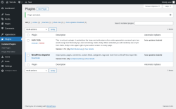 Page screenshot: Plugins &lsaquo; Test site &mdash; WordPress