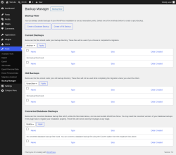 Page screenshot: Tools &rarr; Backup Manager