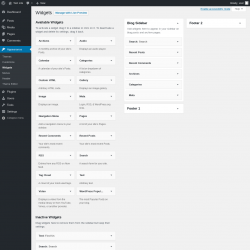 Page screenshot: Widgets &lsaquo; Test site &mdash; WordPress