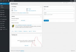 Page screenshot: Dashboard &lsaquo; Test site &mdash; WordPress