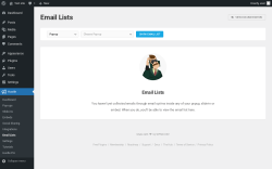 Page screenshot: Hustle &rarr; Email Lists