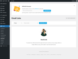 Page screenshot: Hustle &rarr; Email Lists