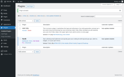Page screenshot: Plugins &lsaquo; Test site &mdash; WordPress