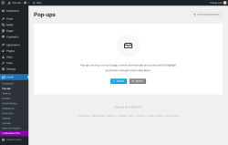 Page screenshot: Hustle → Pop-ups
