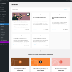 Page screenshot: Hustle → Tutorials