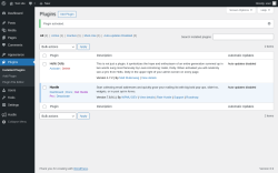 Page screenshot: Plugins &lsaquo; Test site &mdash; WordPress