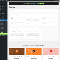 Page screenshot: Hustle → Tutorials