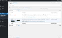 Page screenshot: Plugins ‹ Test site — WordPress