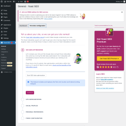 Page screenshot: Yoast SEO  → First-time configuration