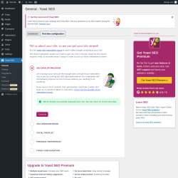 Page screenshot: Yoast SEO  → First-time configuration