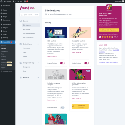 Page screenshot: Yoast SEO  → Settings