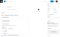 Page screenshot: Add New Page ‹ Test site — WordPress