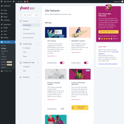 Page screenshot: Yoast SEO  → Settings