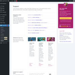 Page screenshot: Yoast SEO  → Support