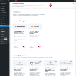 Page screenshot: Yoast SEO  → Integrations