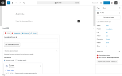 Page screenshot: Add New Page ‹ Test site — WordPress
