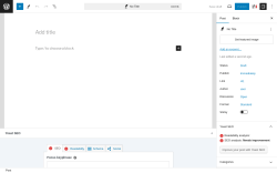 Page screenshot: Add New Post ‹ Test site — WordPress