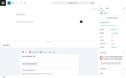 Page screenshot: Add New Post ‹ Test site — WordPress