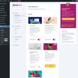 Page screenshot: Yoast SEO  → Settings