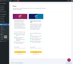 Page screenshot: Yoast SEO  → Plans