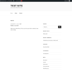 Page screenshot: Test site - Just another WordPress site