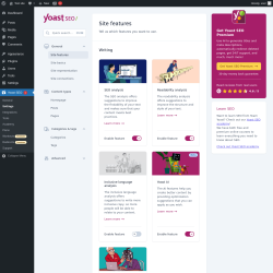 Page screenshot: Yoast SEO  → Settings