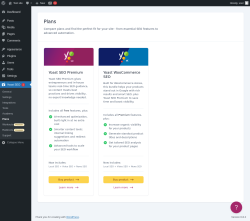 Page screenshot: Yoast SEO  → Plans