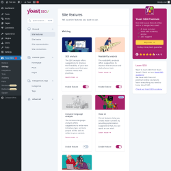Page screenshot: Yoast SEO  → Settings