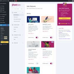 Page screenshot: Yoast SEO  → Settings