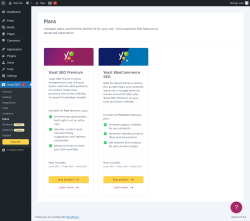 Page screenshot: Yoast SEO  → Plans