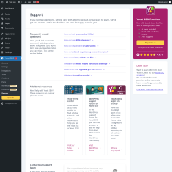 Page screenshot: Yoast SEO  → Support