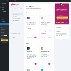 Page screenshot: Yoast SEO  → Settings