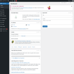 Page screenshot: Dashboard ‹ Test site — WordPress