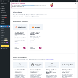 Page screenshot: Yoast SEO  → Integrations