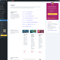 Page screenshot: Yoast SEO  → Support