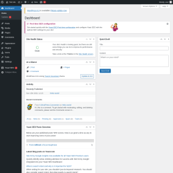 Page screenshot: Dashboard ‹ Test site — WordPress