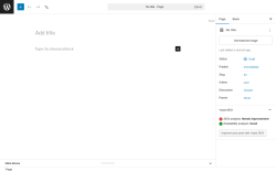 Page screenshot: Add Page ‹ Test site — WordPress