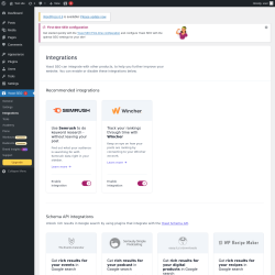 Page screenshot: Yoast SEO  → Integrations