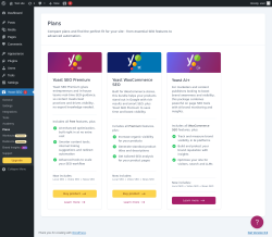 Page screenshot: Yoast SEO  → Plans