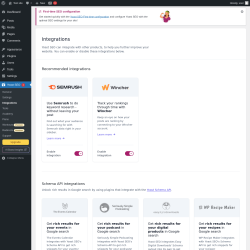 Page screenshot: Yoast SEO  &rarr; Integrations