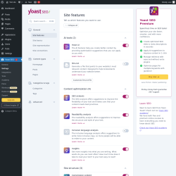 Page screenshot: Yoast SEO  &rarr; Settings