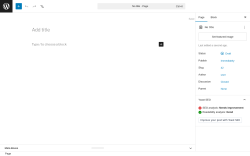 Page screenshot: Add Page &lsaquo; Test site &mdash; WordPress