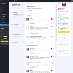 Page screenshot: Yoast SEO  &rarr; Settings