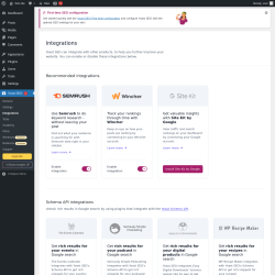 Page screenshot: Yoast SEO  &rarr; Integrations