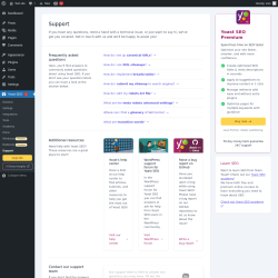 Page screenshot: Yoast SEO  &rarr; Support