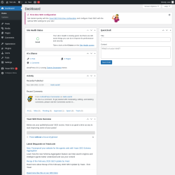 Page screenshot: Dashboard &lsaquo; Test site &mdash; WordPress