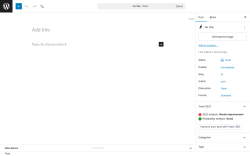 Page screenshot: Add Post &lsaquo; Test site &mdash; WordPress