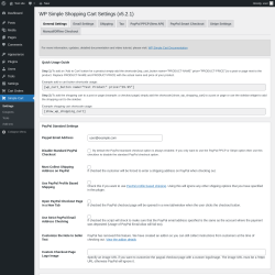Page screenshot: Settings → WP Simple Shopping Cart